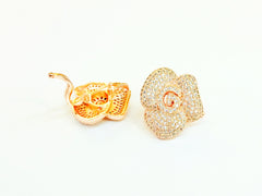 Snap Clasp, 18x20mm, Rose, Pearl Clasp, Price Per Piece - amakeit bead 天富