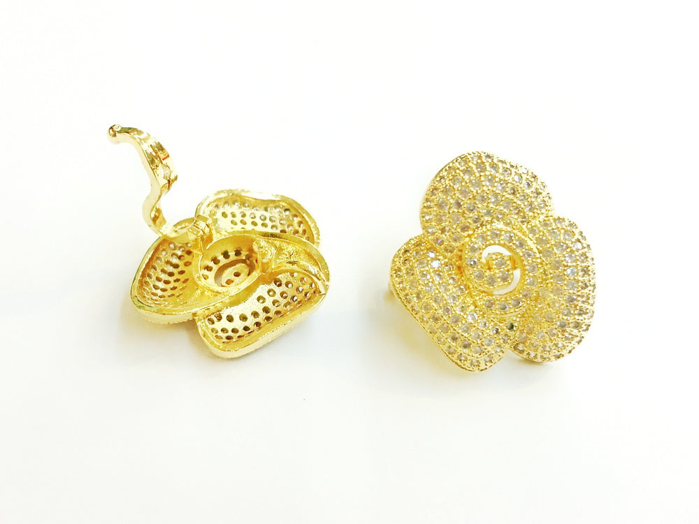 Snap Clasp, 18x20mm, Rose, Pearl Clasp, Price Per Piece - amakeit bead 天富