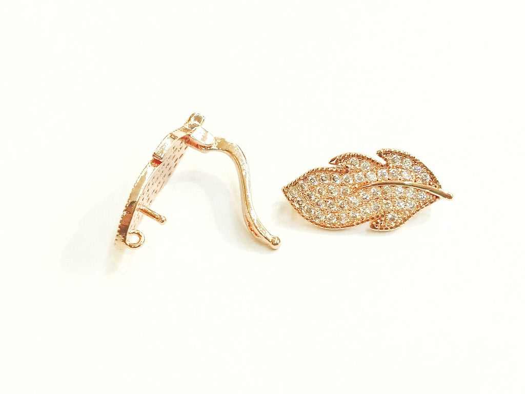 Snap Clasp, 12x23mm, Leaf, Pearl Clasp, Price Per Piece - amakeit bead 天富