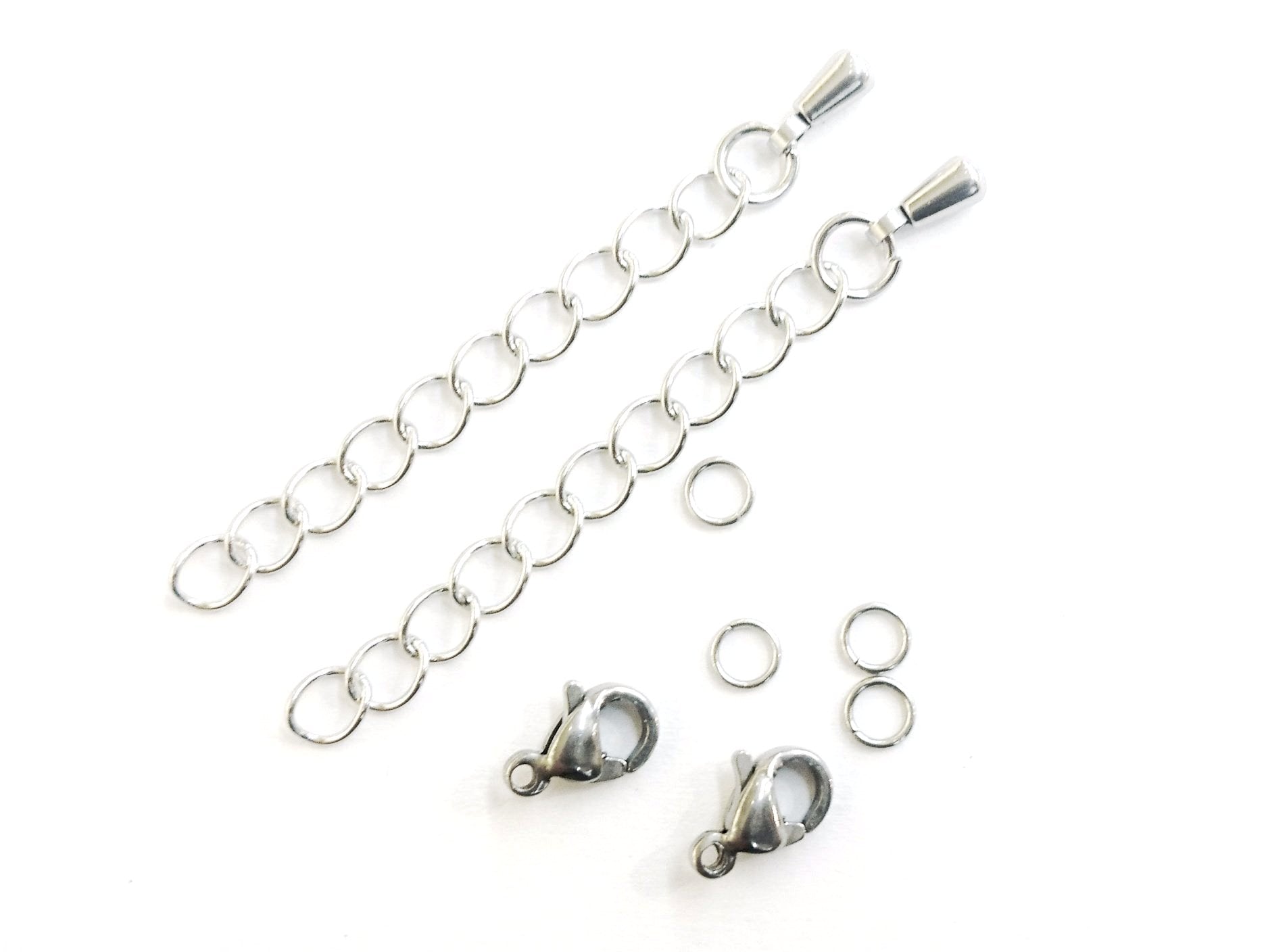 鏈扣套裝, 6x9mm不鏽鋼扣, 2套