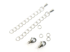 鏈扣套裝, 6x9mm不鏽鋼扣, 2套