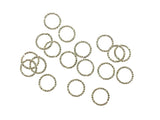 Jump Rings, Brass, Twisted Open Jump Rings, 8mm, 24 Pieces | 銅開口圈, 扭紋, 8mm, 24個