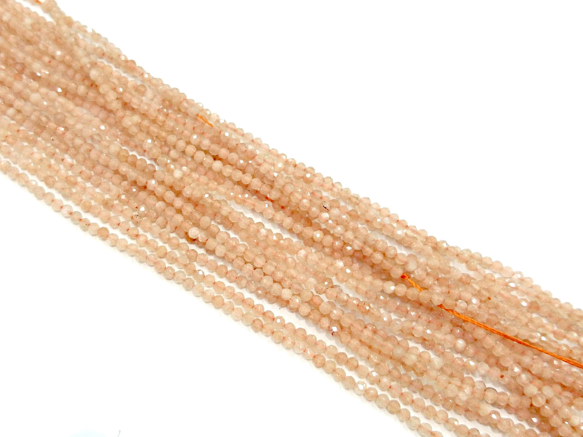 天然水晶, 圓形切面, 2.3mm, 橙月光