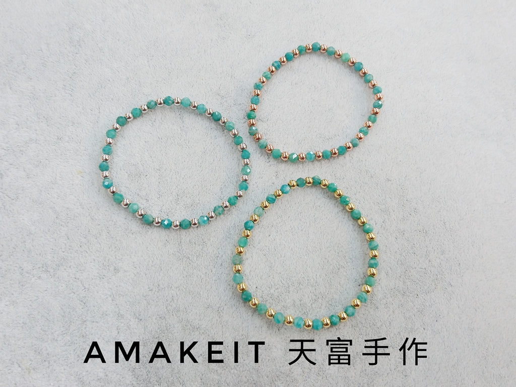 Made to order - Amazonite, Single loop, Gemstone Bracelet | 訂製手鏈, 天河石, 單圈, 天然水晶