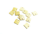 Brass Charm, Stardust Square Charms, 8x8mm, raw brass, 12 pcs | 方形磨砂銅片, 8x8mm, 黃銅色, 12個