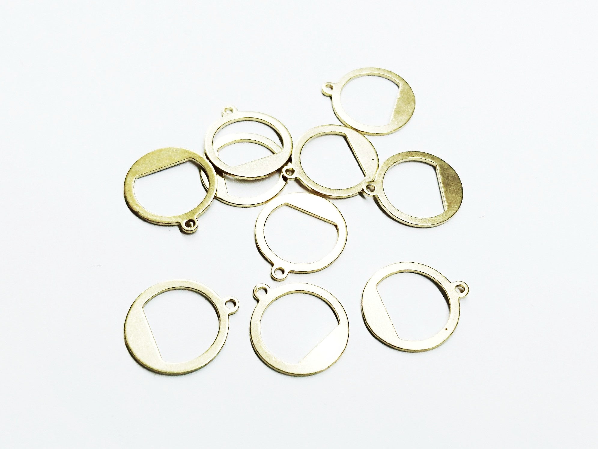 圓形銅片, 15x17mm, 黃銅色, 10個