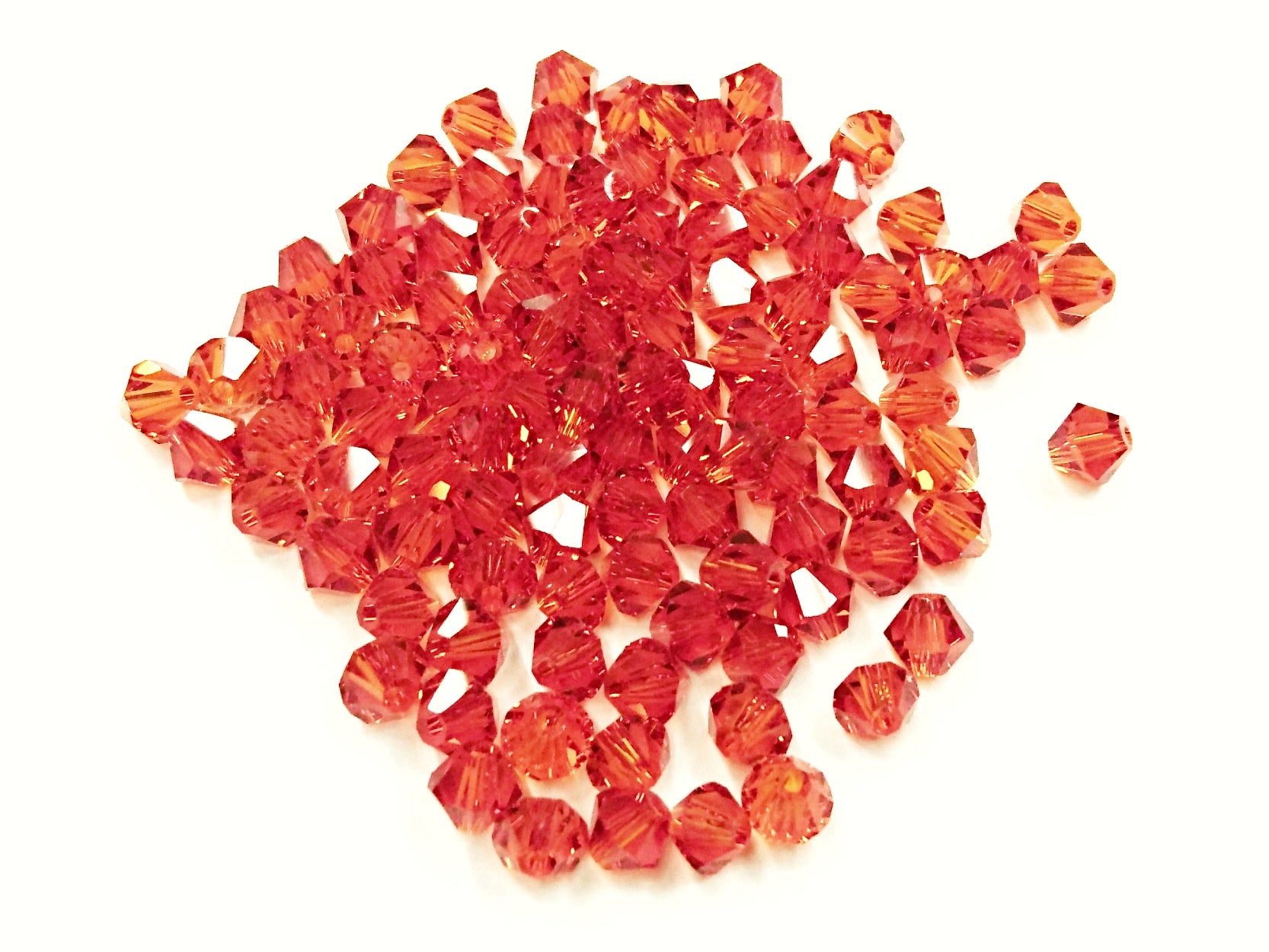 雙尖水晶玻璃, 6mm, 深橙, 72粒