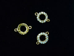 銅連接配件, 方晶鋯石, 9mm圓, 1個