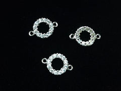 銅連接配件, 方晶鋯石, 9mm圓, 1個