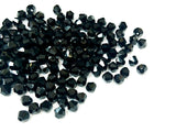 Bicone Glass Bead, 5mm,  Black, 72pcs | 雙尖水晶玻璃, 5mm, 實黑, 72粒