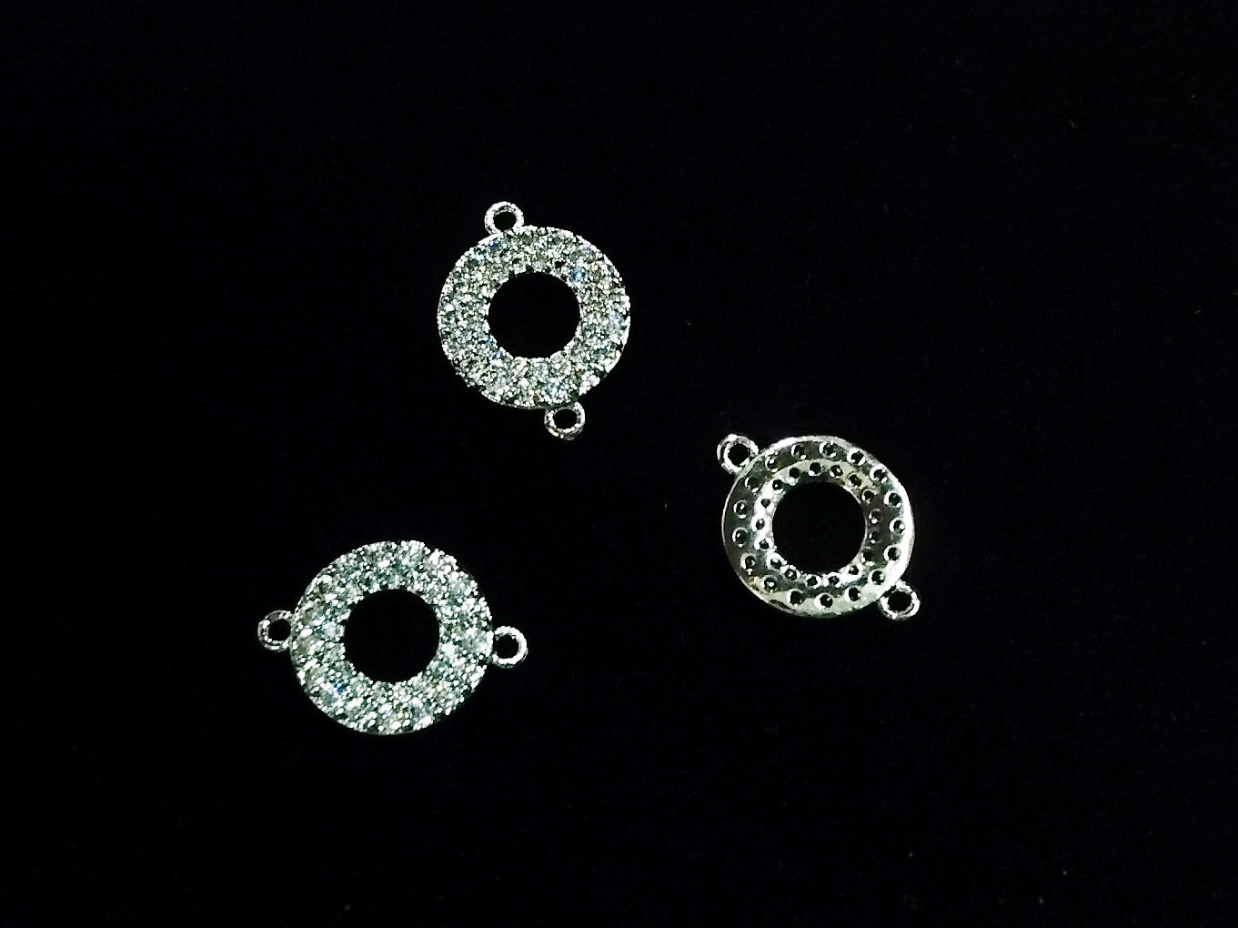銅連接配件, 方晶鋯石, 10.5x14mm, 圓圈, 1個