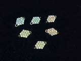 Connector, Brass, Cubic Zirconia, 8x13mm, 1 Pc | 銅連接配件, 方晶鋯石, 8x13mm, 1個
