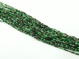 Gemstone beads, faceted round, Anyolite | 天然水晶, 圓形切面, 紅綠寶