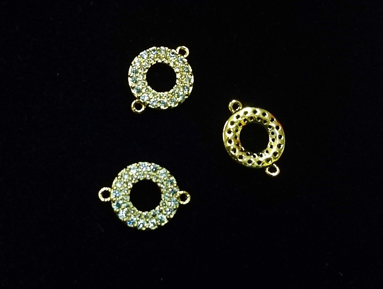 銅連接配件, 方晶鋯石, 10.5x14mm, 圓圈, 1個