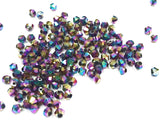 Bicone Glass Bead, 4mm, Iridescent, 144 Pcs | 雙尖水晶玻璃, 4mm, 五彩, 144粒