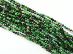 天然水晶, 圓形切面, 紅綠寶