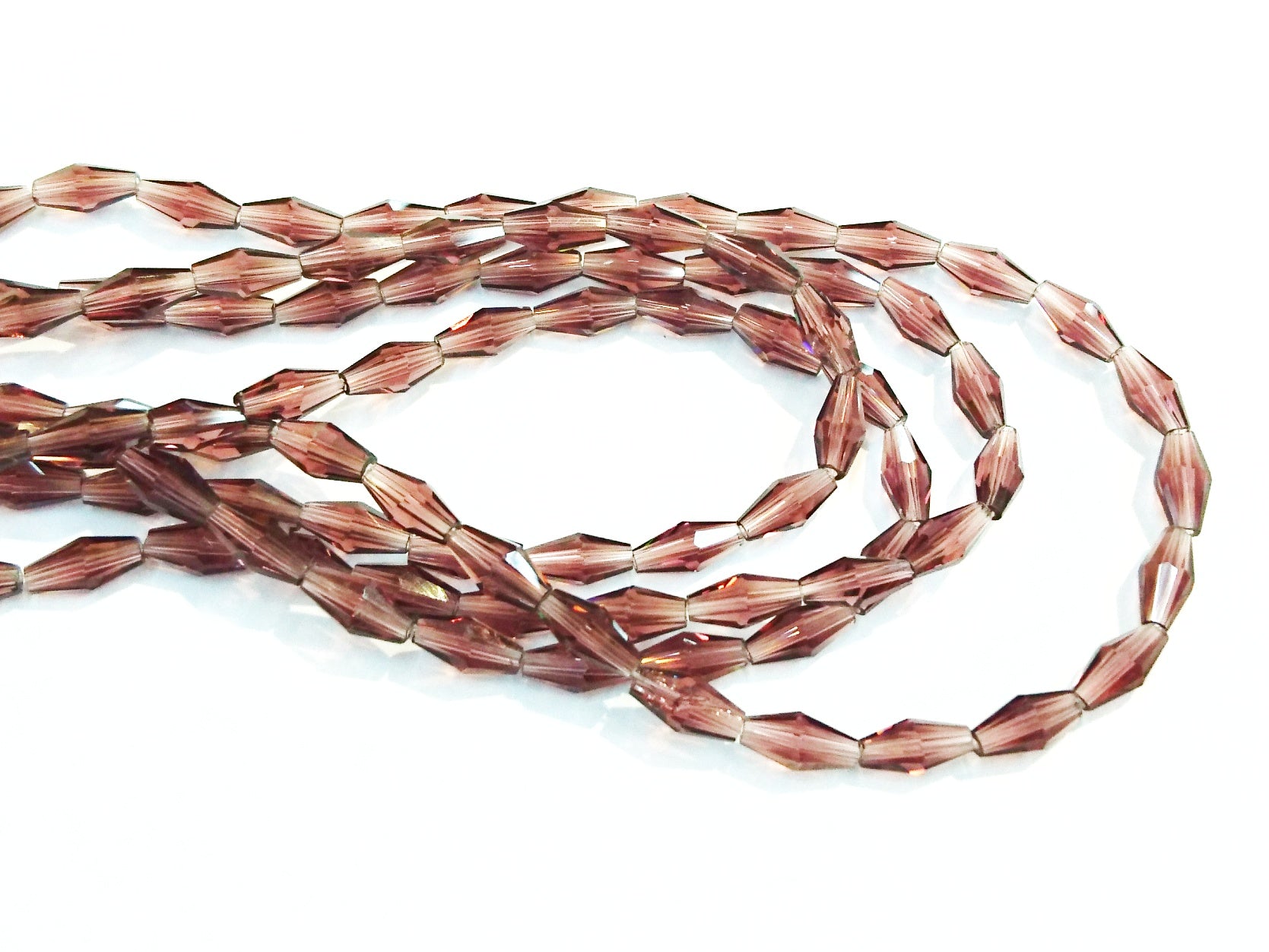 Bead, Glass, 4x8mm, Long Bicone | 玻璃珠 4x8mm 長角珠