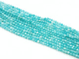 Gemstone beads, faceted round, Amazonite | 天然水晶, 圓形切面, 天河石