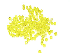 雙尖水晶玻璃, 4mm, 橘黃, 144粒