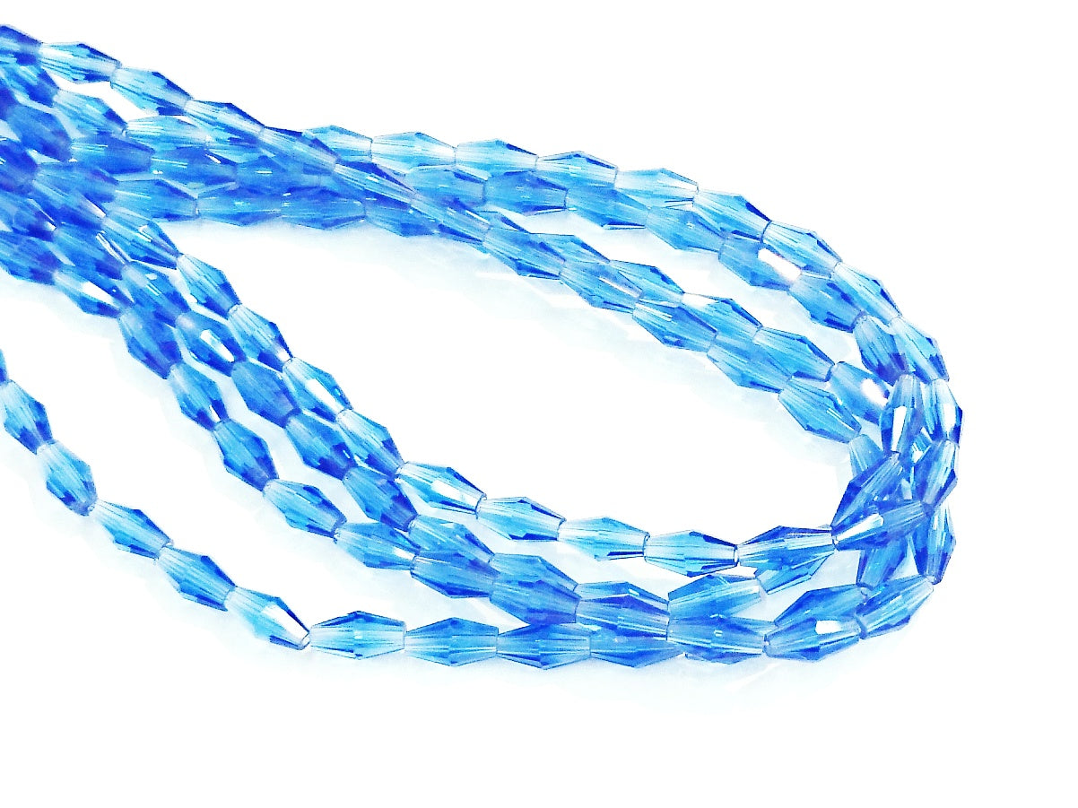 Bead, Glass, 4x8mm, Long Bicone | 玻璃珠 4x8mm 長角珠