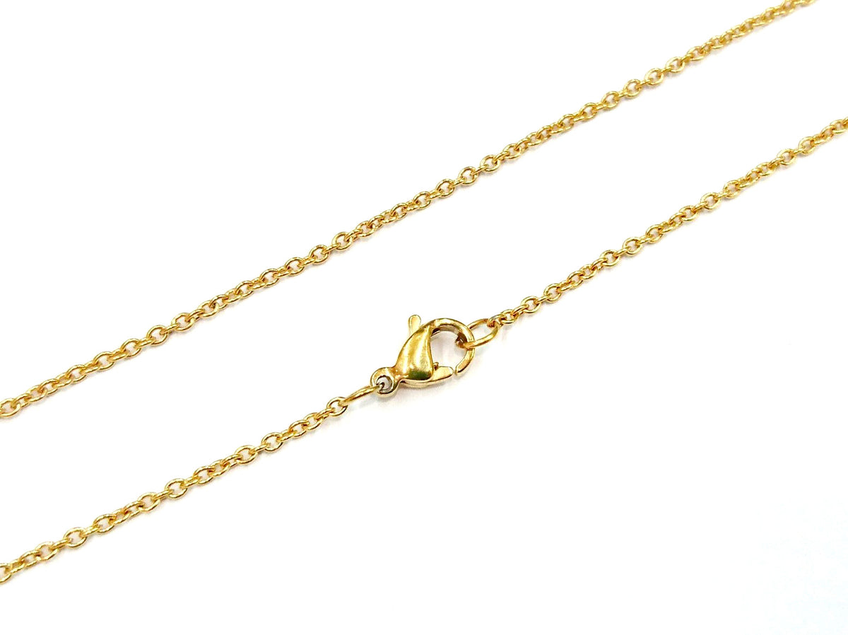 18"/20"/24" Stainless Steel Necklace, 1.5mm Cable Chain, gold color | 18"/20"/24" 不鏽鋼項鏈 1.5mm 十字鏈, 金色