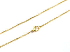 18"/20"/24" Stainless Steel Necklace, 1.5mm Cable Chain, gold color | 18"/20"/24" 不鏽鋼項鏈 1.5mm 十字鏈, 金色