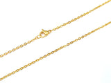 18"/20"/24" Stainless Steel Necklace, 2mm Flat Cable Chain, gold color | 18"/20"/24" 不鏽鋼項鏈 2mm 十字扁鏈, 金色