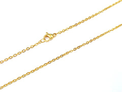 18"/20"/24" Stainless Steel Necklace, 2mm Flat Cable Chain, gold color | 18"/20"/24" 不鏽鋼項鏈 2mm 十字扁鏈, 金色