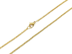18"/22" Stainless Steel Necklace, 2mm Rolo Chain, Gold color | 18"/22" 不鏽鋼項鏈 2mm O字鏈, 金色