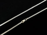 16"/22"/24" Sterling Silver Necklace, 2.5mm Curb Chain | 16"/22"/24" 925銀項鏈 2.5mm 扁鏈