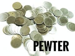 圓銅片, 12mm, 邊孔, 24/100個