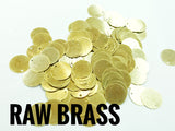 Brass Charm, 12mm brass sequin, stamping tag, 100 pcs | 圓銅片, 12mm, 邊孔, 100個