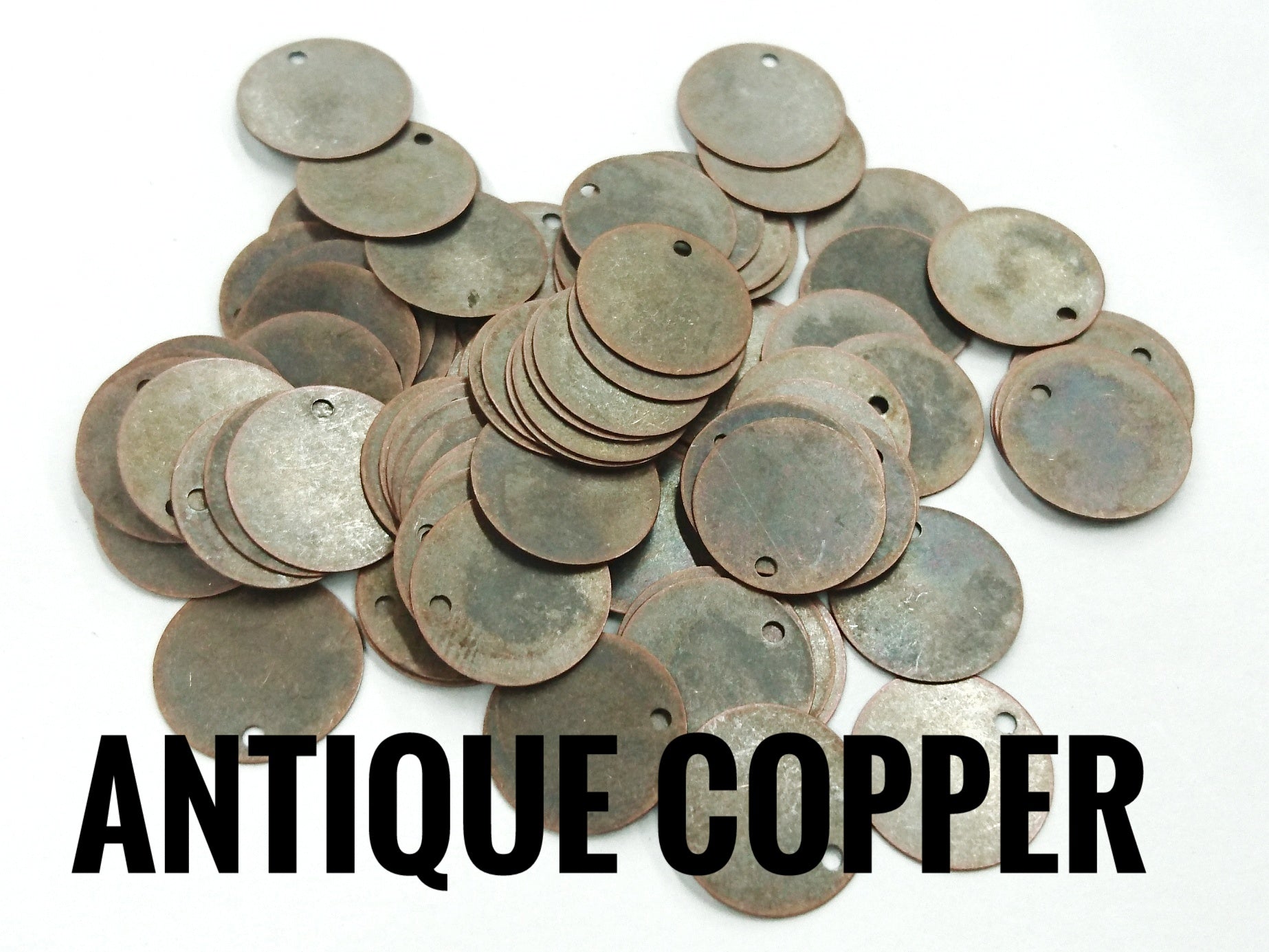 圓銅片, 12mm, 邊孔, 24/100個