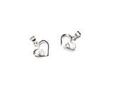 Charm, Sterling Silver, Cubic Zirconia, Heart, 11x15mm | 吊墜, 925銀, 方晶鋯石, 心形, 11x15mm
