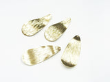Brass Charm, 16x37.5mm, curved, raw brass, 6 pcs | 水滴形彎曲銅片, 16x37.5mm, 黃銅色, 6個