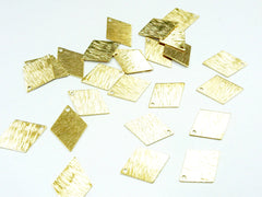 菱形銅片, 15x21mm, 黃銅色, 10個