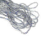 玻璃珠, 3x3.5mm, 切面扁珠, 淺灰色+半鍍紫光 (#83)