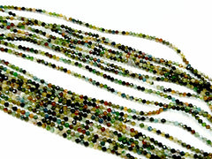 天然水晶, 圓形切面, 1.9mm, 彩黑碧璽