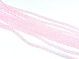 Glass beads, 3x3.5mm faceted rondelle, Transparent Pink (#28) | 玻璃珠, 3x3.5mm, 切面扁珠, 透明粉紅 (#28)