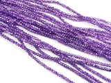 玻璃珠, 2x3mm, 切面扁珠, 紫色 (染色)