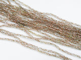 Glass beads, 2x3mm faceted rondelle, light brown (dyed) | 玻璃珠, 2x3mm, 切面扁珠, 淺咖啡色 (染色)