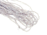 玻璃珠, 2x3mm, 切面扁珠, 鍍面半透淡粉紫 (#517L)
