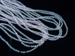 玻璃珠, 3x3.5mm, 切面扁珠, 透明粉紅 (#28)