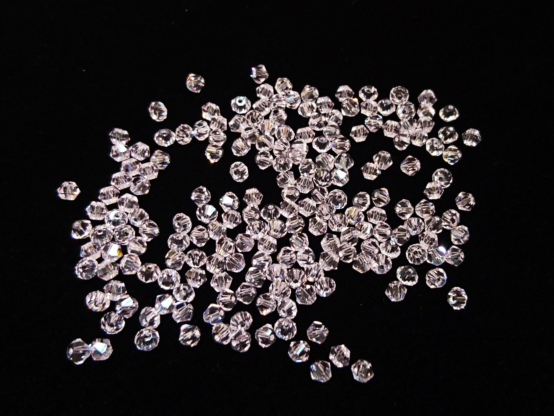 雙尖水晶玻璃, 3mm, 粉紅色, 144粒