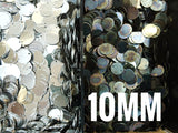 Brass sequins, 10mm, 2 holes, 100 pcs | 圓銅片, 10mm, 雙孔, 100個