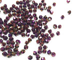 雙尖水晶玻璃, 4mm, 金屬紫, 144粒