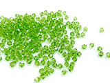 Bicone Glass Bead, 4mm, YellowGreen, 144 Pcs | 雙尖水晶玻璃, 4mm,  橄欖綠, 144粒