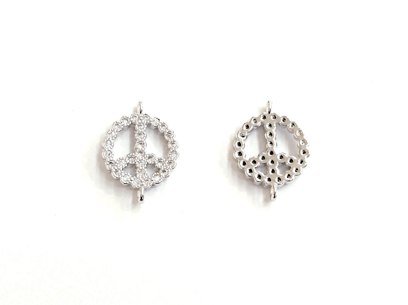 Cubic Zirconia Link, 12x16mm Peace, Price Per Piece - amakeit bead 天富