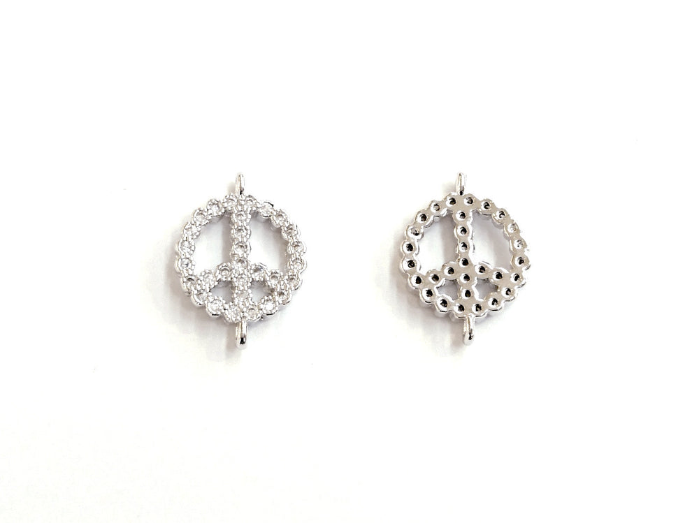 Cubic Zirconia Link, 12x16mm Peace, Price Per Piece - amakeit bead 天富
