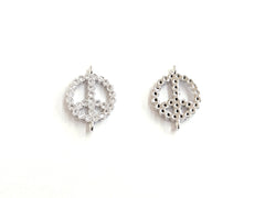 Cubic Zirconia Link, 12x16mm Peace, Price Per Piece - amakeit bead 天富